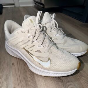 Nike Women's White and Gold Athletic Shoes